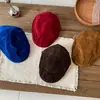 Roupas Infantis Açúcar de Pera Chapéus para Meninas Primavera e Outono Novo Boina Infantil Casual de Veludo Boné de Jovem Ajustável para Bebê Menina