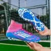 Nuevos zapatos de fútbol F50 sin costuras de punto volador transfronterizos para hombre, de caña alta para mujer estudiante, con tacos largos para césped, competición, entrenamiento, zapatos deportivos