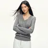 Suéter blanco de punto trenzado con cuello en V para mujer, adecuado para otoño e invierno, prenda exterior fina, jersey de capa base, top de nicho, estilo ins