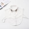 Cuello Postizo Estilo Mandarín para Mujer con Decoración de Perlas, Cuello Falso para Mujer para Lucir Más Joven, Decoración para Camisetas y Camisas de Corte Amplio, Directo del Fabricante