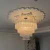 Araña de Sala de Estar Estilo Francés, Lujo Ligero y Elegante Luz Principal de Cristal para Vestíbulo, Iluminación de Villa de Gama Alta, Lámparas de Techo de Dormitorio de Gama Alta
