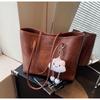 Bolsa Tote Retrô Simples para Mulheres 2025 Nova Moda Grande Capacidade Versátil Bolsa para o Dia a Dia Casual Bolsa de Ombro