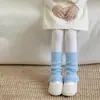 Calcetines de algodón Shoeshang para niñas para otoño e invierno, engrosados y cálidos, hechos de lana de oveja, calcetines apilables estilo coreano para niñas para combinar con leggings