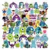 50 pegatinas de Monster University para equipaje, cuaderno, vaso de agua, coche eléctrico, pegatinas impermeables de grafiti de dibujos animados para niños