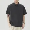 Roupas Masculinas Xintang 2026 Verão Nova Camisa Polo Masculina com Gola Reversível, Manga Curta, Leve, Marca da Moda, Camisa Polo de Manga Três Quartos