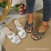 Sandalias de Verano de Alta Calidad Thousand 28 para Mujer con Tacón Grueso Sandalias de Satén para Mujer Sandalias de Punta Redonda y Dedos Abiertos para Mujer Tallas Grandes
