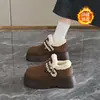 Zapatos Birkenstock Esponjosos para Mujer 2026 Estilo Nuevo Bestseller de Invierno Zapatos de Algodón con Piel Cálida Mocasines de Suela Gruesa Zapatos de Algodón para Nieve