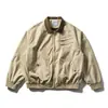 Chaqueta de trabajo retro estilo japonés Rumeng con múltiples bolsillos y solapa para hombre, abrigo casual vintage lavado de moda de otoño