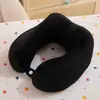 Almohada de Espuma Viscoelástica de Color Sólido en Forma de U, Almohada Redonda de Viaje para el Cuello, Almohada de Espuma Viscoelástica en Forma de U al por Mayor con Impresión de Logo