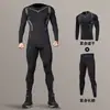 Traje de Running Otoño Invierno para Hombre Ropa Casual de Secado Rápido Ropa Deportiva Térmica Elástica Alta Entrenamiento Malla Base Ajustada Entrenamiento Fitness