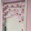 Cortina de puerta con lazo de oso de fresa, bonita decoración para el hogar, colgante para habitación de niños, dormitorio, puerta, cortina colgante de viento