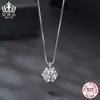 Collar Ai Fu Le de Flor en Brote Brillante de Moissanita de Gama Alta Plata de Ley S925 Chapado en Oro Blanco Cadena para Clavícula de Lujo Accesible para Novia