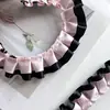2.5 Pares de Ropa de Bebé de Encaje Bloqueada por Color, Tarjetero de Falda Lolita, Abanico de Soporte, Accesorios de Encaje Fruncido