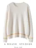 Nuevo Suéter de Punto Jacquard de Cachemira con Cuello Redondo para Mujer, Jersey de Punto Suelto y Versátil, Manga Larga para Usar Debajo, Suave y Amigable con la Piel