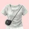 Moda Feminina Verão 2026 Novo Estilo Patchwork Único Manga Curta Shorts Casuais Conjunto Casual Chic e Moderno de Duas Peças