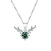 Venta al por mayor de fábrica transfronteriza Collar de plata de ley S925 con Moissanita y Colgante de asta, Moderno y Versátil