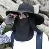 Chapéu de Sol Camuflado Masculino com Protetor Facial e de Pescoço Removíveis, Chapéu de Sol para Pesca, Chapéu de Pescador Solar para Exterior