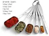 Conjunto de Colheres de Aço Inoxidável Metal Ponta Quadrada Cauda Quadrada Colheres Medidoras Utensílios de Confeitaria Ferramentas de Cozinha Atacado Redondo