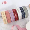Cinta con Letras Estampadas en Caliente Personalizada de Fábrica, Cinta de Flores para Caja de Regalo, Cinta Decorativa Acanalada para Caja de Regalo de Boda, Día de San Valentín