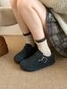 Zapatos Burken de Fieltro de Lana con Suela de Corcho para Mujer, Zapatos de una Sola Capa para Primavera y Otoño, Mocasines sin Cordones, Zapatos Burken Vintage con Elevación Interna, Todo Incluido