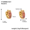 Brincos Esféricos em U de Três Fileiras de Diamante de Zircônia Cúbica de Alta Qualidade Xinyixin Banhados a Ouro 18K Real Acessível Luxo Versátil Brincos de Aço Inoxidável