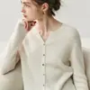 Suave y amigable con la piel, nuevo cárdigan de cachemira con cuello en V redondo 2026 para mujer, suéter holgado y adelgazante, capa base de lana suave y cómoda