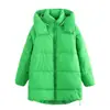 Ropa de Mujer Ouni Transfronteriza Popular en Aliexpress Invierno Holgada Casual Cálida Color Sólido con Capucha Versátil Chaqueta de Algodón