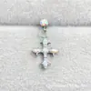 Pendientes de Aro con Rosca Interna G23 de Aleación de Titanio Astmf-136 con Colgante de Cruz Marquesa para Labio Joyería