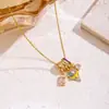 Collar de Acero de Titanio con Circonita para Mujer 2026 Nuevo Estilo Moda de Alta Gama Versátil Elegante Colgante de Cobre Microincrustado Joyería al por Mayor