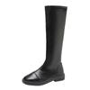 Botas Altas de Cavaleiro para Pessoas Baixas, Botas, Botas de Couro, Novo Estilo Coreano 2025, Estilo Casual para Trabalho, Botas Acima do Joelho