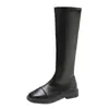 Nuevas Botas de Otoño e Invierno para Mujer, Botas Elegantes Hasta la Rodilla, Botas Delgadas de Cuero, Botas, Botas de Jinete para Mujer, Botas Altas 2025