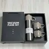 Vaso de agua térmico de acero inoxidable de doble capa con asa, termo de viaje de gran capacidad con tres tapas, para negocios transfronterizos