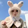 Gorro y Bufanda Todo en Uno para Mujer Invierno Combinación con Todo Lindo Gorro Esponjoso Cálido Invierno Grueso Antihielo A Prueba de Viento Bufanda con Capucha