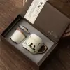 Taza de té de gato de horno Ru taza de té de cerámica taza de separación de té taza de té de oficina taza personal