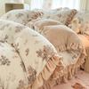 Juego de Cuatro Piezas de Cama de Terciopelo de Leche Cálido Engrosado de Invierno Funda de Edredón de Felpa de Dibujos Animados Ropa de Cama Cubierta de Cama Juego de Tres Piezas de Cama Sábanas