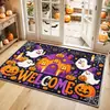 Tapete de veludo de Halloween mais vendido, tapete de cabeceira antiderrapante e resistente à sujeira para quarto, decoração de abóbora para casa, tapete de chão espessado