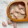 Série rosa contas de vidro tcheco doméstico sino de pássaro pena feito à mão folhas ouro pulseira diy acessórios de material