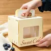 Caja para Pastel de 4 Pulgadas con Asa Caja de Embalaje para Pastel de Cumpleaños para Pasteles de Mousse para Niños Horneado Caja de Embalaje de 4 Pulgadas de Alto