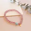 Pulseira de cristal de morango de cristal natural pérola de cristal novo nicho chinês luxo leve design original pulseira simples venda quente