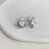 Brincos Únicos de Concha Estrela do Mar com Pino de Prata Falsa, Brincos Versáteis de Moda Minimalistas e Sofisticados