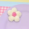 Flor de Pom Pom Grande Fresca de 7cm Flor Pequena DIY Crochê à Mão Acessórios para Bolsa de Tricô Flor Coreana Acessórios
