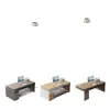 Mesa de Escritório Moderna Simples, Mesa de Gerente, Combinação de Mesa e Cadeira para Funcionário, Mesa de Computador Financeira para Uma Pessoa, Mesa do Chefe