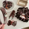 Nuevo Scrunchie de Color Café Estilo Universitario Otoño Japonés Versátil para Cola de Caballo de Niña Accesorio para el Cabello