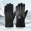 Guantes Calientes de Invierno para Hombre, Motocicleta, Bicicleta Eléctrica, Riding, Forro Grueso de Felpa, Cortavientos, Resistentes al Frío, Impermeables, Guantes de Esquí para Mujer