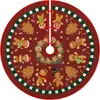 Falda para árbol de Navidad, falda redonda para base de árbol de decoración navideña, falda para árbol de tela con diseño de Papá Noel y muñeco de nieve, 120 cm de diámetro
