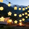 2026 nueva cadena de luces de bombillas luminosas con forma de estrella, accesorios para acampar al aire libre, cadena de iluminación ambiental, decoraciones para fiestas, luces esféricas
