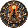 Reloj de Pared de Alto Gama Transfronterizo con Efecto 2D Hoja Verde Moda Creativo Decorativo de Cuarzo Sala de Estar Silencioso de Madera