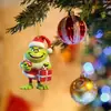 Decoración navideña nueva transfronteriza de Amazon serie Grinch colgante para árbol de Navidad adornos acrílicos para coche hogar
