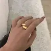 Anillo Rectangular Abierto Escalonado Coreano para Dedo Índice Moda Diseño de Nicho Estilo Genial Normcore Hip-Hop Anillo Personalizado para Mujer