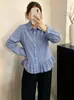 Blusa feminina de gola polo plus size, camisa xadrez, novo estilo outono 2026, camisa casual versátil para mulheres plus size